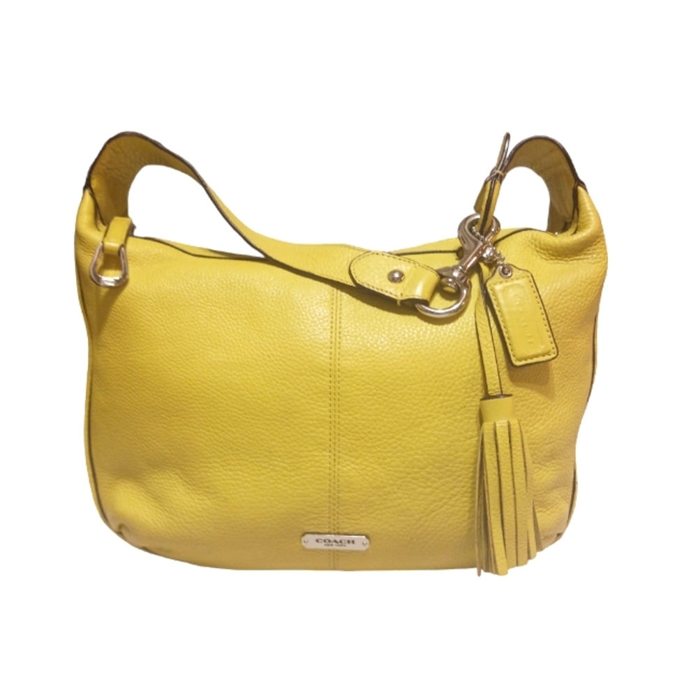 Coach Hobo Bag Yellow/Green Pebbled Leather